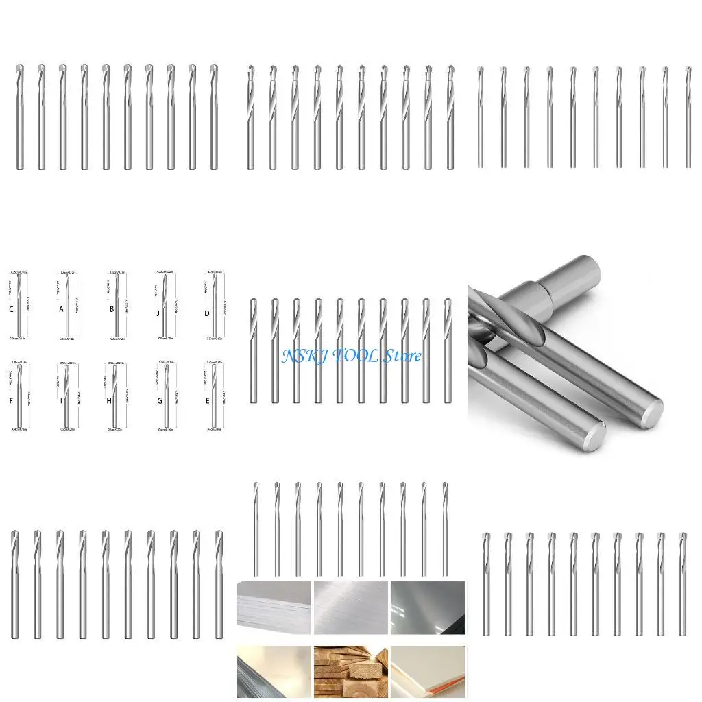 

L8RC 10Pcs Twist Drill Bit Electric Drill Bit For Wood Metal Stainless Steel Aluminum