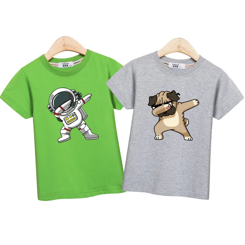 

Boys' New Brand T-Shirt Sets Dabbing Cartoon Shirt Children Short Sleeved Summer Outfit 2pcs Suits