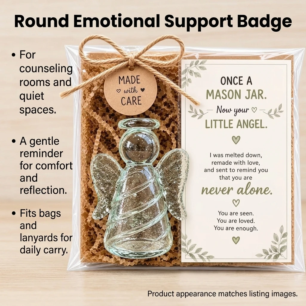 Memorial Badge Pin Elegant for Pet Loss Remembrance Gift Round Emotional Support Animal Accessory Keepsake Jewelry