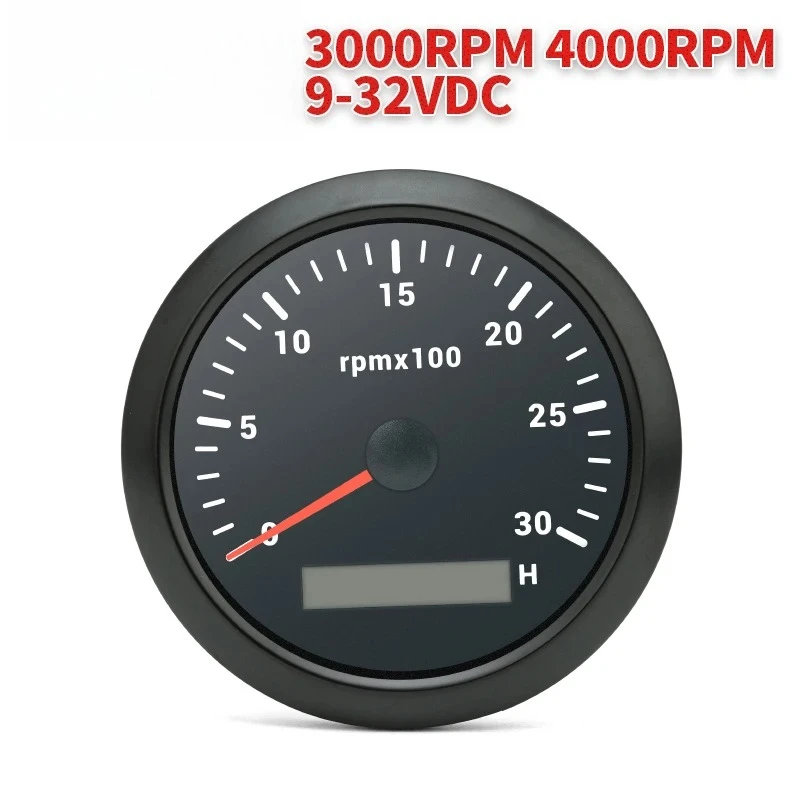 Sensor tacômetro para motor diesel, 85mm, medidor rpm, contador rev, 300orpm, 4000rpm, com luz de fundo digital opcional, 0-32v