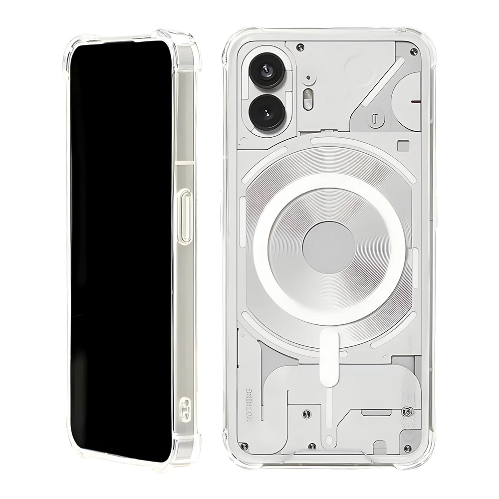 Wireless Charge for Nothing Phone 2A 2 1 Case Magnet Magsafe Soft Silicone Bumper Hard Acrylic Back Air-bag Corner Cover Shell
