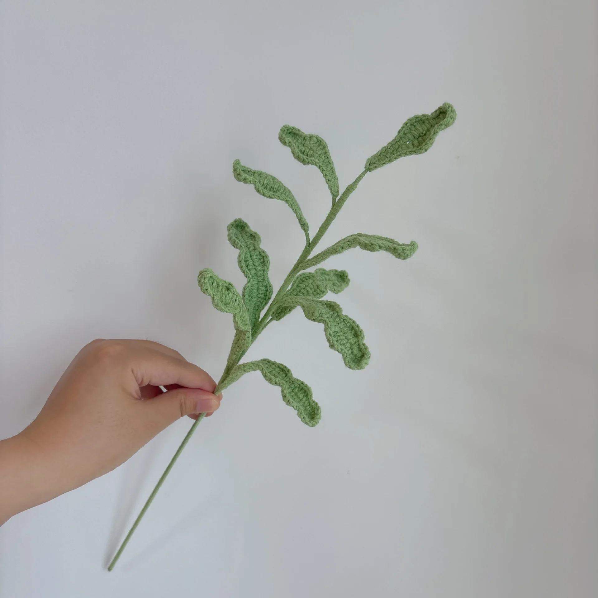 Kreativer Künstlicher Blumenstrauß aus Handgewebten Chrysanthemenblättern, Gehäkelte Blumen, Deko, Niedliche Gestrickte Blätter – Detail 5