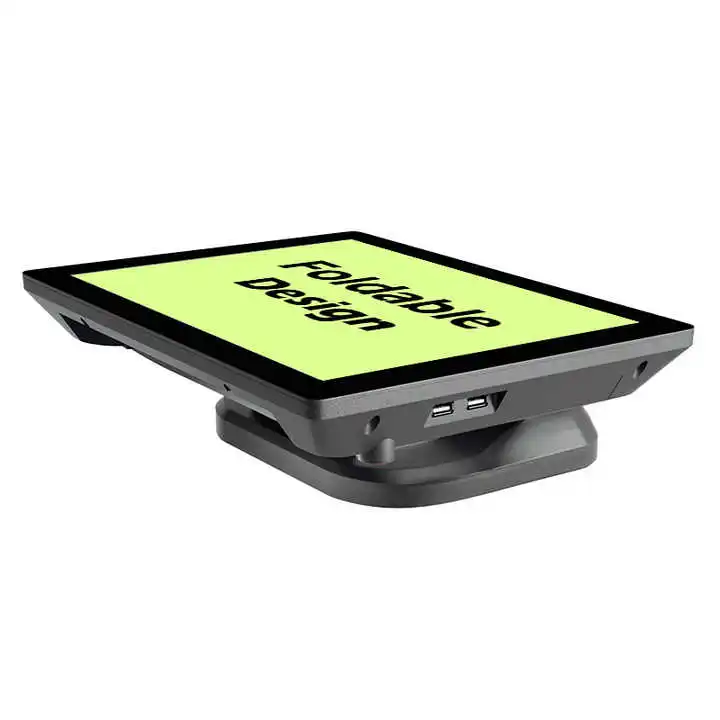 

10.1+15.6 Inches 512G WIFI NFC Foldable Stand True Flat Plastic Body Foldable Touch Screen POS Terminal Systems