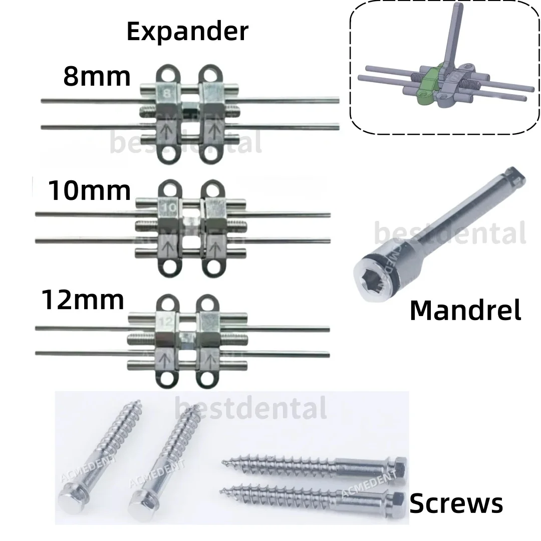 MSE Dental Orthodontics Hyrax Expansion Screw - Rapid Palatal Split Device - 8/10/12MM for Effective Facial Treatment