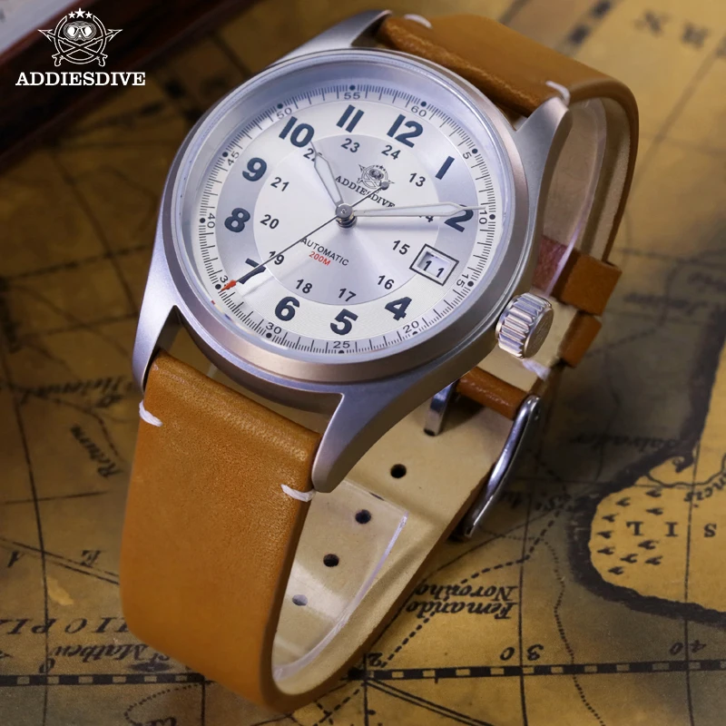 ADDIESDIVE 39mm Men Watch Sapphire Glass 200M Waterproof AD2048 BGW9 Super Luminous NH35 Automatic Mechanical Watch Reloj Hombre