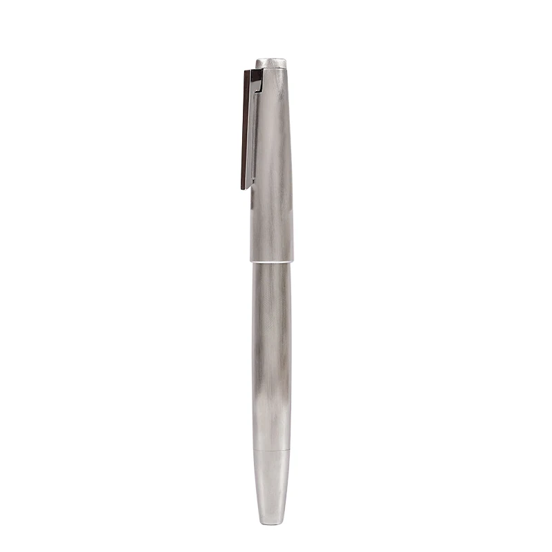 New Dukang 2000 Series Metal Piston Fountain Pen EF Nib Luxury Stainless Steel Brushed Barrel Writing Ink Pen School Supplies
