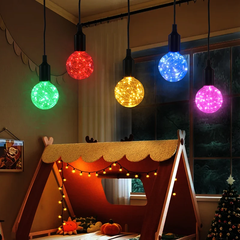 LED Starry Ball Bulbs - Christmas Wedding Bar Party Glowing Fairy Galaxy Atmosphere Colored bulb Hanging Pendant Lights Decor