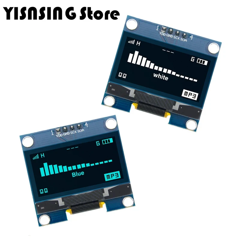 Módulo de exibição oled de 1.3 ", chip de unidade de cor branca/azul sh1106 128x64 1.3 polegadas, lcd oled iic i2c ressonado para arduino