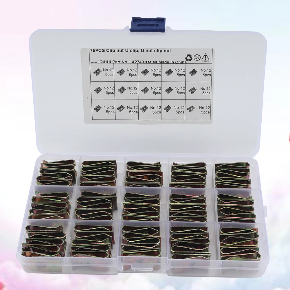 

75Pcs Motorcycle U Clips Nut High Strength Elasticity Auto Trim Panel Bumper Fairing Wire Cable Fixing Fasteners