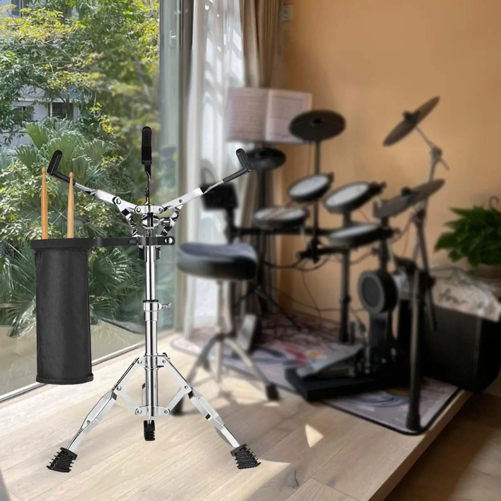 Snare Drum Stand Nonslip Hardware for 12'' to 14'' Percussion Practice Pad Stand for Concert Music Room Studio Stage Practice