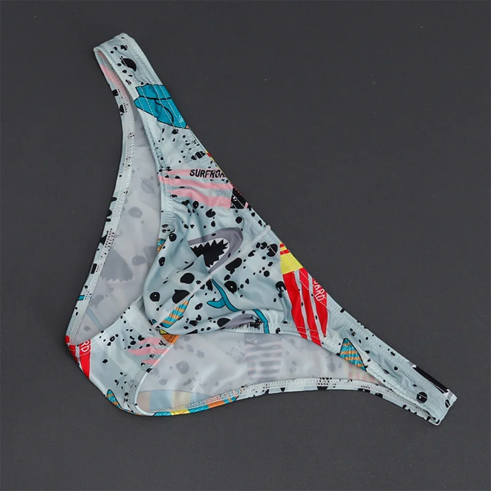 أزياء مطبوعة الرجال سراويل منخفضة الخصر الانتفاخ الحقيبة ملخصات السراويل مريحة الحرير الجليد السروال رجل تمتد الملابس الداخلية