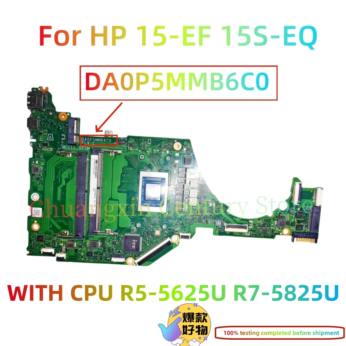 

Материнская плата DA0P5MMB6C0 для ноутбука HP 15-EF 15S-EQ, материнская плата с процессором AMD R5-5625U R7-5825U, 100% протестирована, полностью работает