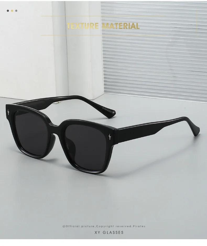 2025 qualität Metall Kern Quadrat Sonnenbrille Frauen Koreanische Marke Designer Tr90 Mode Unisex Männer Gläser – Detail 2
