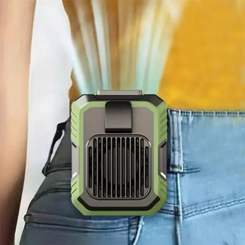 Ventilador para colgar en la cintura, mini ventilador portátil USB de escritorio/pequeño de mano, ventilador para colgar en el cuello con refrigeración al aire libre