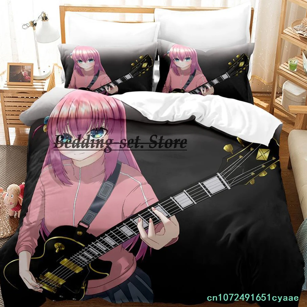 2023 BOCCHI THE ROCK Bedding Set Single Twin Full Queen King Size Bed Set Aldult Kid Bedroom Duvetcover Sets Anime Bed