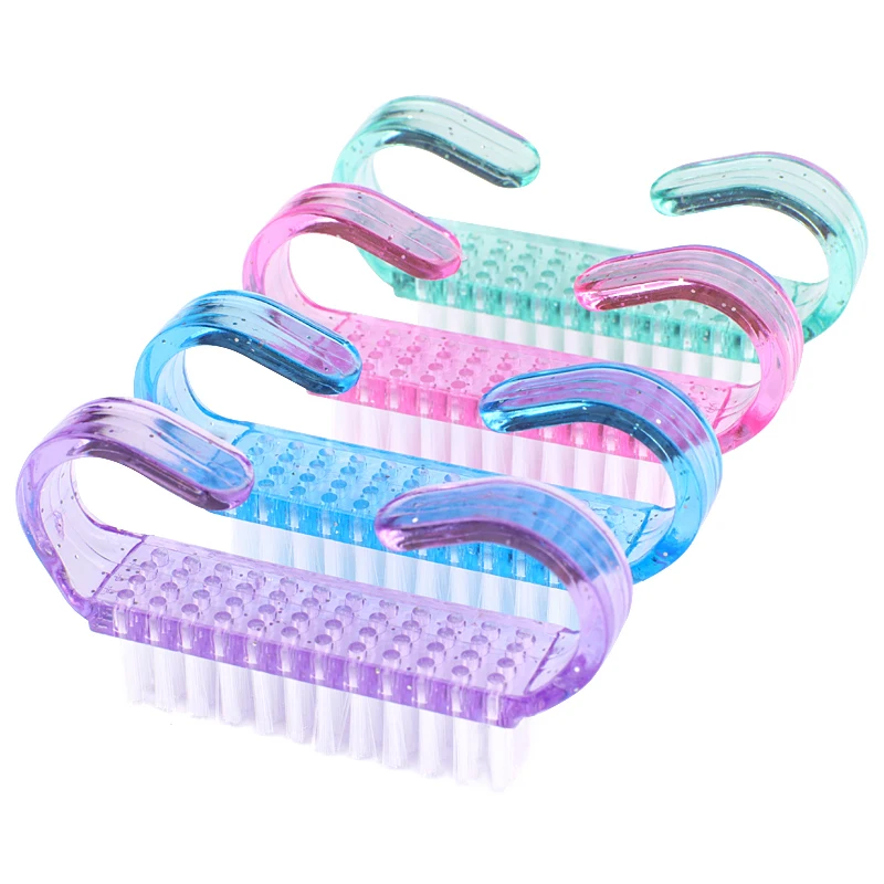 50Pcs/Lot Cleaning Nail Brush Tools Colorful Plastic Dust Cleaner Brushes Nail Art Manicure Pedicure Powder Soft Remover
