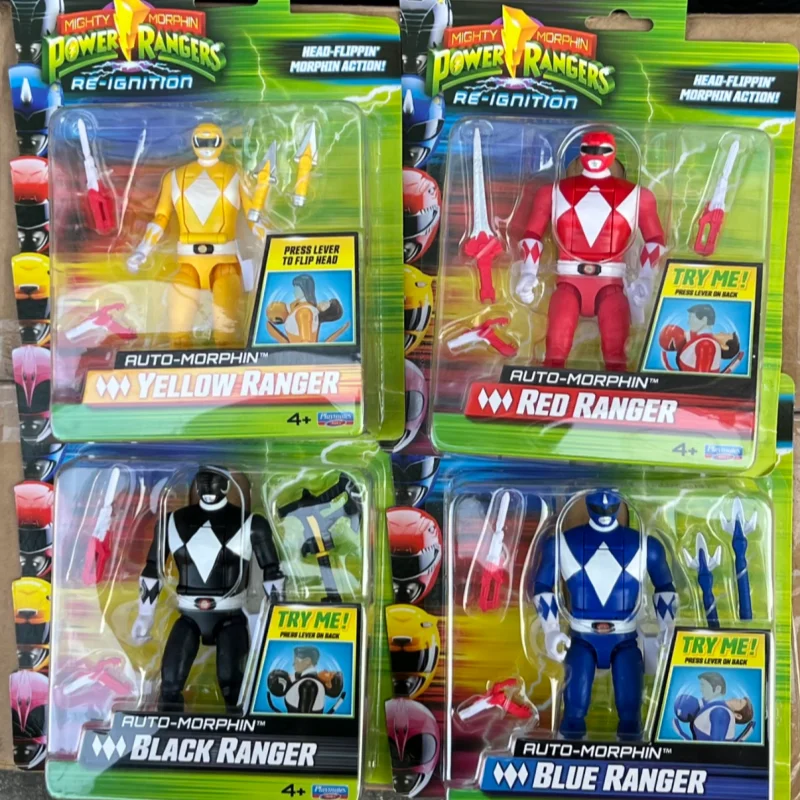 

Игровые фигурки Power Rangers Auto Morphin: красные, черные, синие, зеленые, розовые рейнджеры, Рита Репулса для детей и коллекционеров