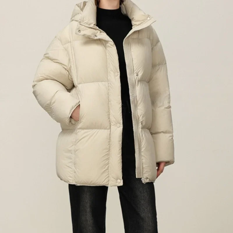 

Winter 2025 New Medium and Long Cotton Clothes Women's Fashion Loose Bread Clothes Thickened Cotton-padded Jackets