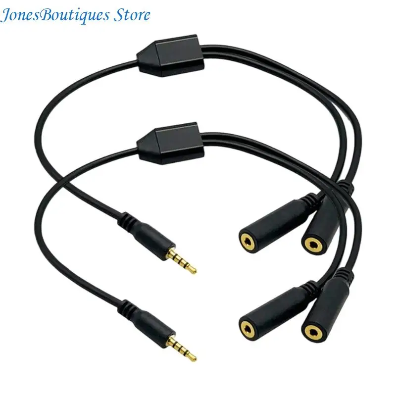 Premium 2.5mm TRRS Y Shaped Audios Splitter Cable Double 2.5mm Female Connectors Gold Contact Enhances Claritys W8KE
