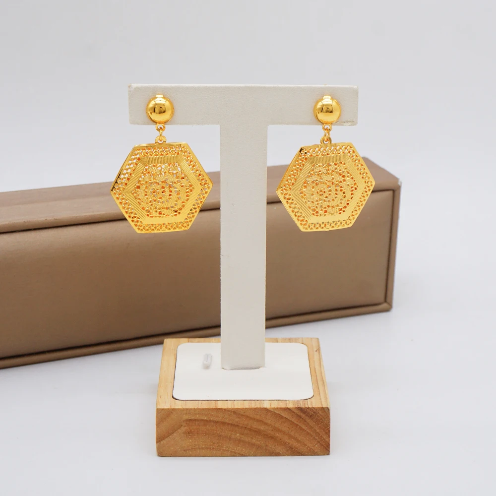 GDJWRI Indian Fashion Gold Color Jewelry Sets For Women Necklace Pendant Earrings Wedding Nigeria France Jewelry Set Party Gifts
