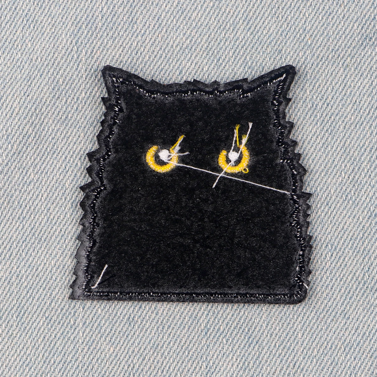 Remendos bordados de gato preto para estudantes crianças roupas diy crachá adesivo kawaii desenhos animados remendos em roupas adesivos apliques