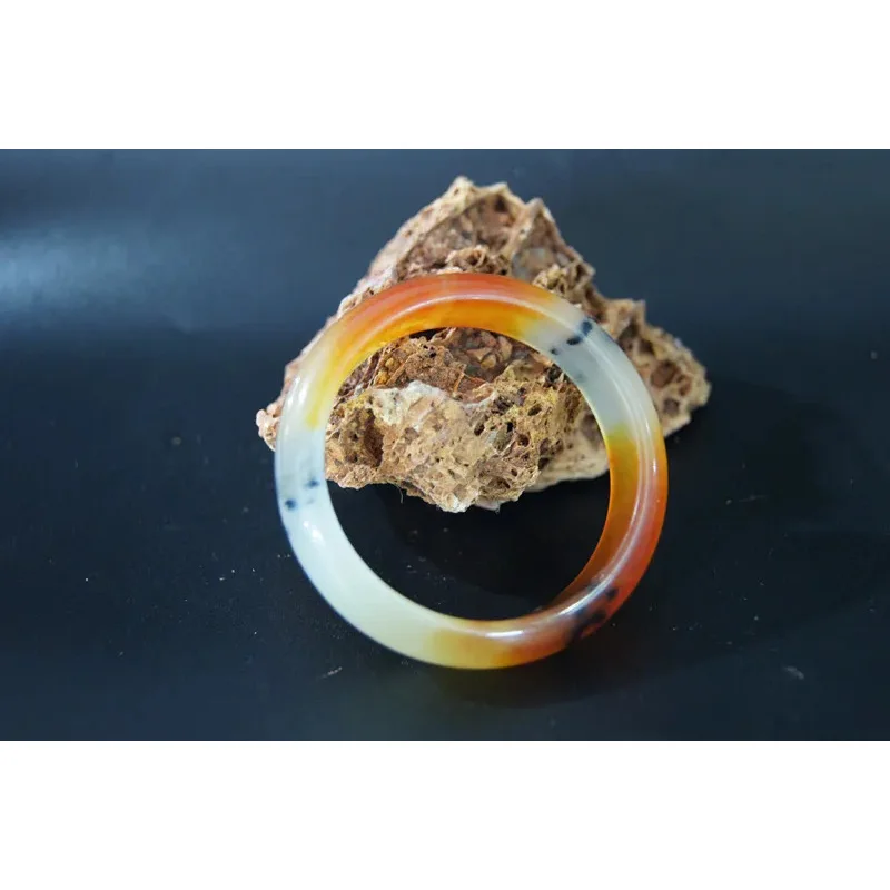 

Natural white jade (quartz jade) tiets red and yellow blue handmade bracelet, beautiful love