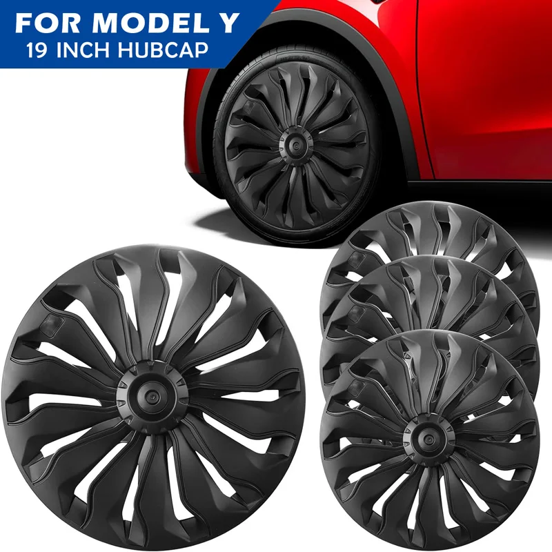 

4PCS HubCap For Tesla Model Y 19 Inch Performance Replacement Wheel Cap Automobile Hub cap Full Rim Cover Accessories 2018-2024