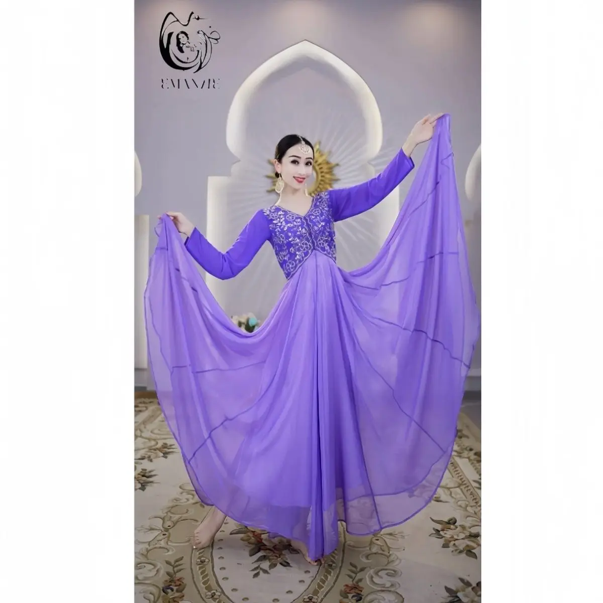 A5209 Yiman Dance, Indian Dance, Xinjiang Dance, Exotic Style, Slim and Slender Embroidered Dance Dress for Women