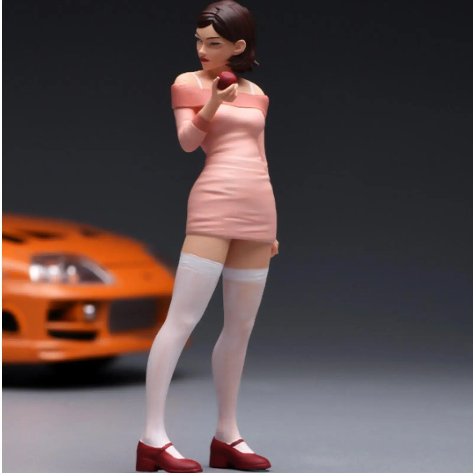 Short Hair Girl Figurine Realistic Details Miniature Woman Figurine