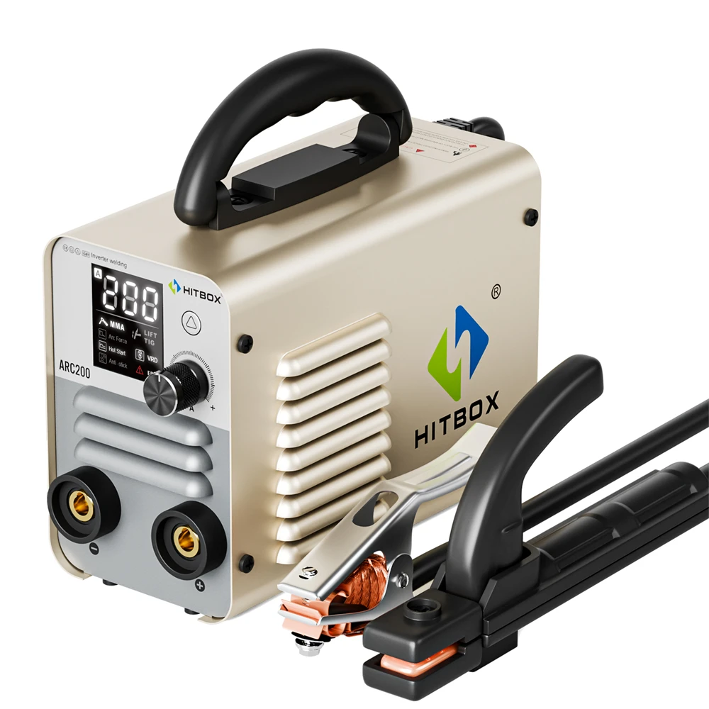 

HITBOX Protable 2 in 1 Mini Welding Machine 200A ARC MMA LIFT TIG Welder IGBT Inverter Digital Display for Home DIY 110V/220V