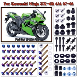 Motorcycle Stainless Complete Bodywork Fairing Bolt Kit Screws Clip For Kawasaki Ninja ZX-6R 636 2007-2008