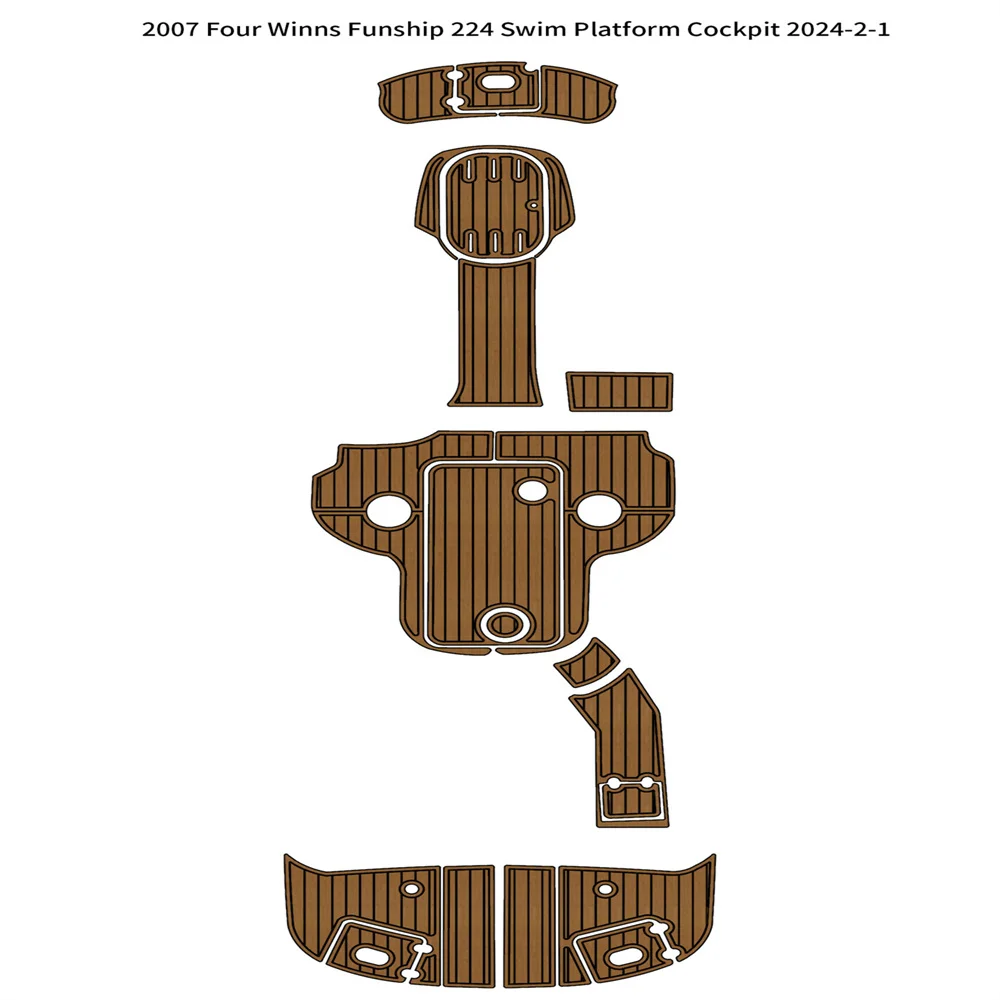 

2007 Four Winns Funship 224 Swim Platform Cockpit Pad Boat EVA Foam Teak Deck Floor Mat SeaDek MarineMat Style Self Adhesive