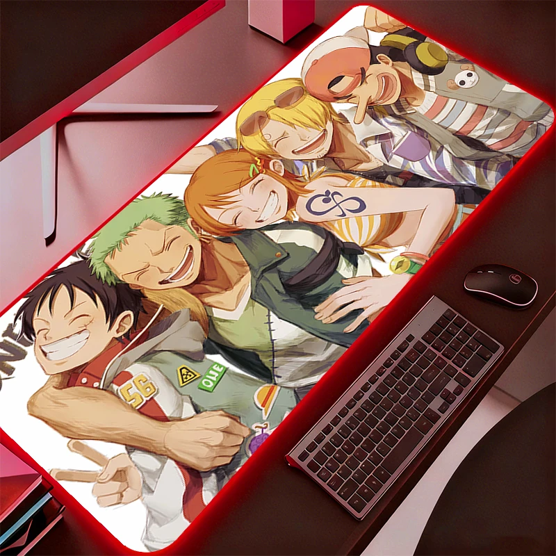 

One Piece LED Mouse Pad Large Gamer XXL Keyboard RGB Desk Mouse Mat Carpet Backlight Gaming Notbook Mousepad Fashion
