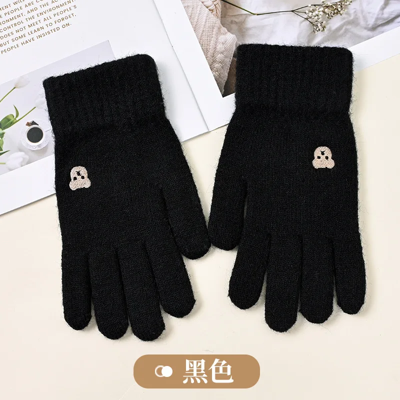 터치 스크린 다목적 겨울 장갑 니트 따뜻한 터치 스크린 장갑 여성용 전체 손가락 스키 장갑 남성용 세련된 럭셔리