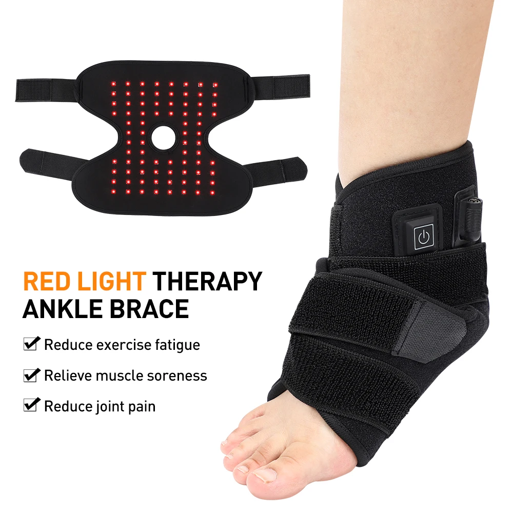 Direct Factory Price LED Light Therapy Belt 660nm 850nm Infrared Red Light for Pain Relief Rehabilitation Electric Ankle Support