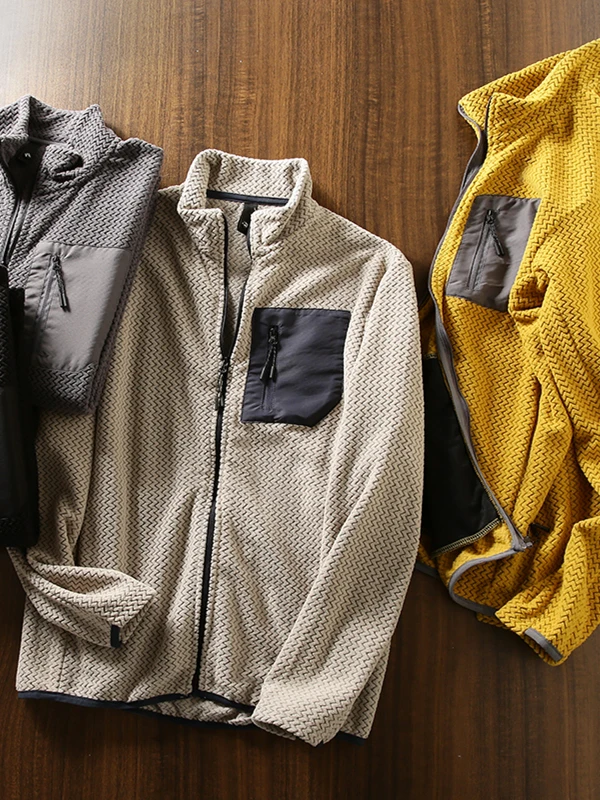 Versatile Sporty Outdoor Jacket Wavy Texture Unisex Spring New Style Casual Stand Collar All-Match Long Sleeve Youth Coat