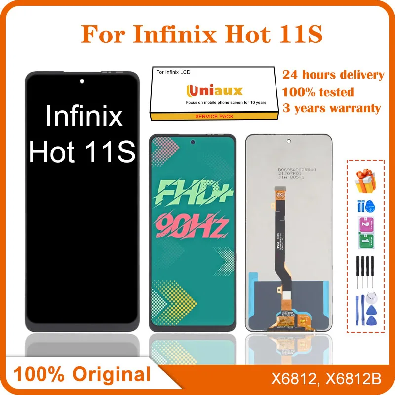 

6.78" Original New For Infinix Hot 11S X6812 LCD Display Touch Screen Digitizer Assembly X6812B LCD Repair Replacement Parts