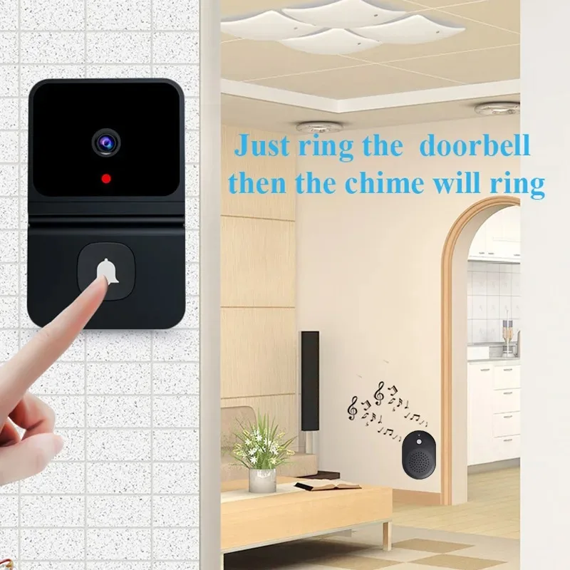 Z30 Draadloze deurbelcamera met Chime smart home security video-intercom nachtzicht 2,4 GHz WiFi slimme deurbel audio