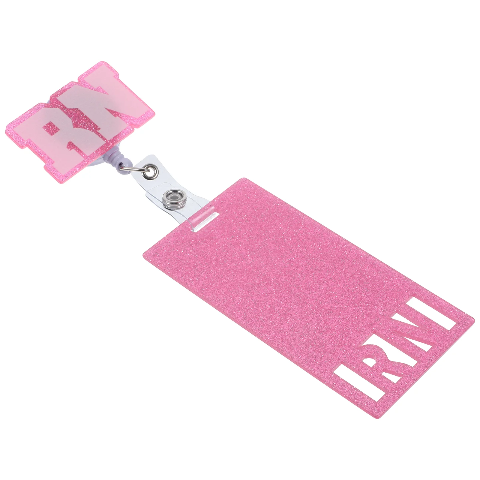 Nurse Chest Tag Badge Cards Holder Acrylic Clips Retractable Reel for Nurses Id Holders