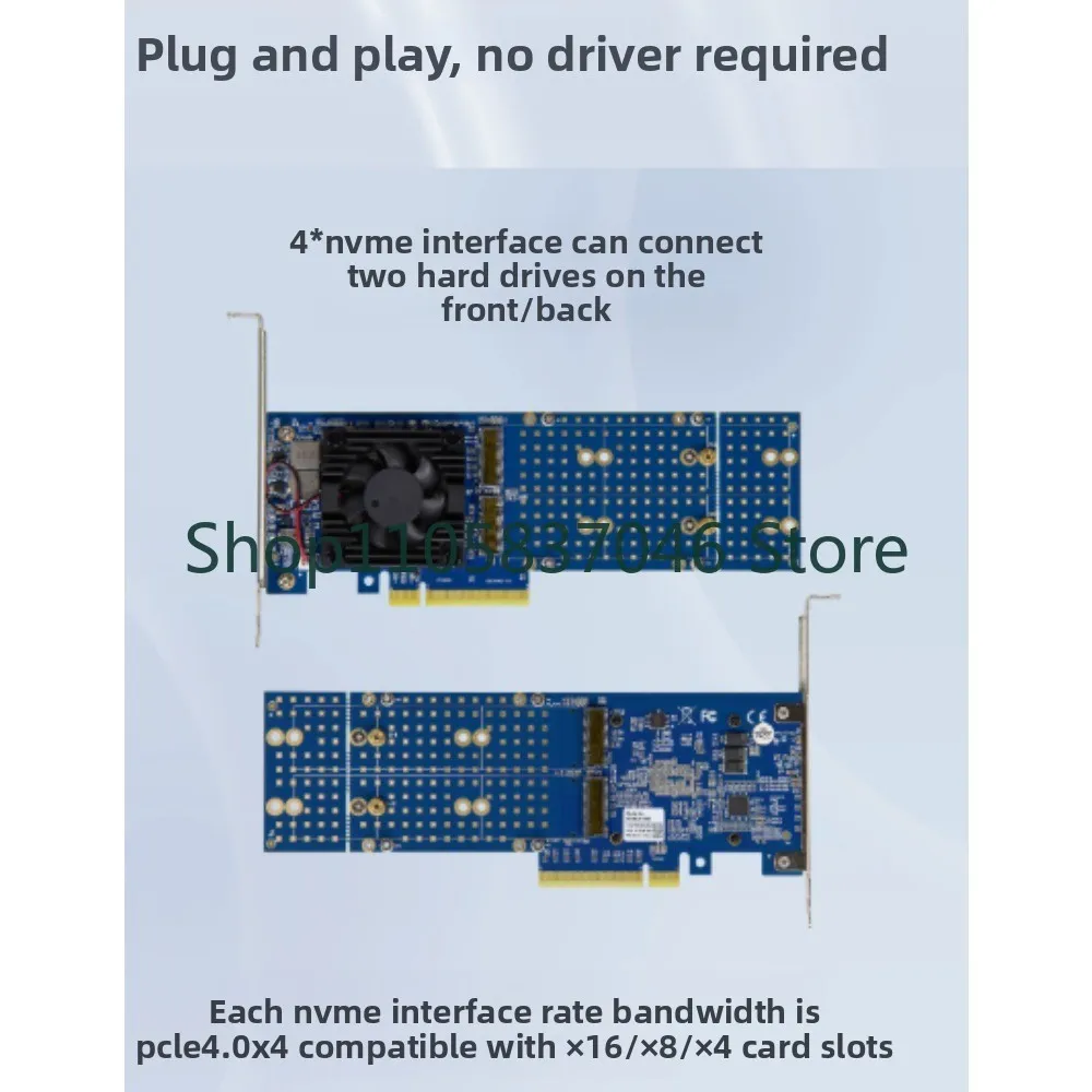 M. 2 hard drives, Nvme expansion card, PCIe 4.0x8, no split PLX88024, movie and television editing NAS, Flybull