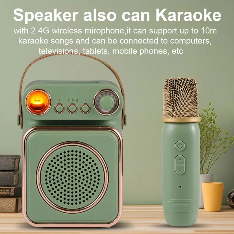 

Wireless Bluetooth Speaker Outdoor Music Center Karaoke Integrated Audio Portable Children's Sound System with Mic Caxia De Som