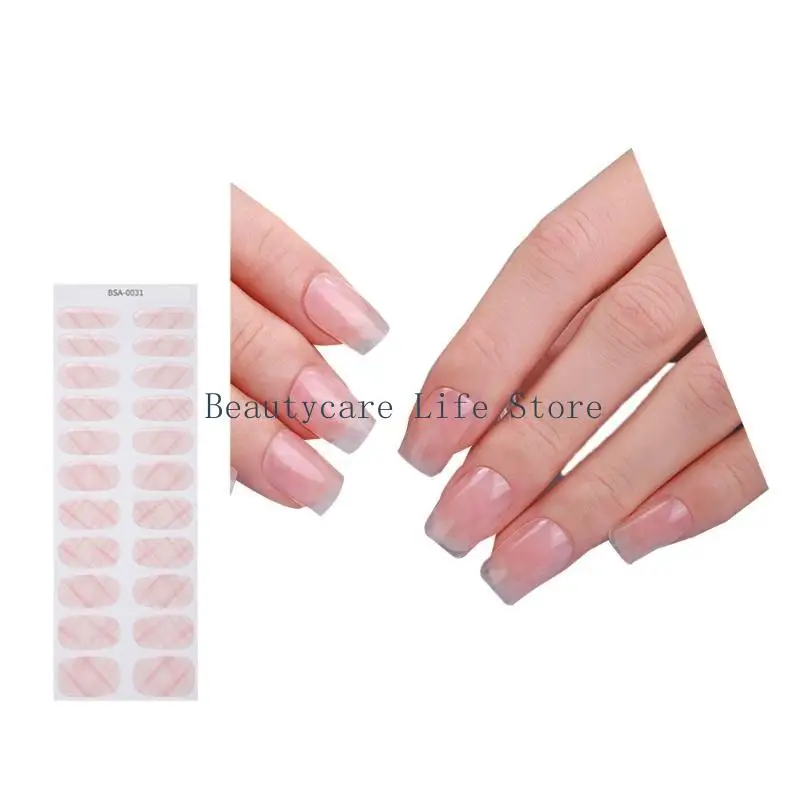 652C Gel Nails Stickers Semi Cured Gel Strips Nails Polish Strips Gel Wraps