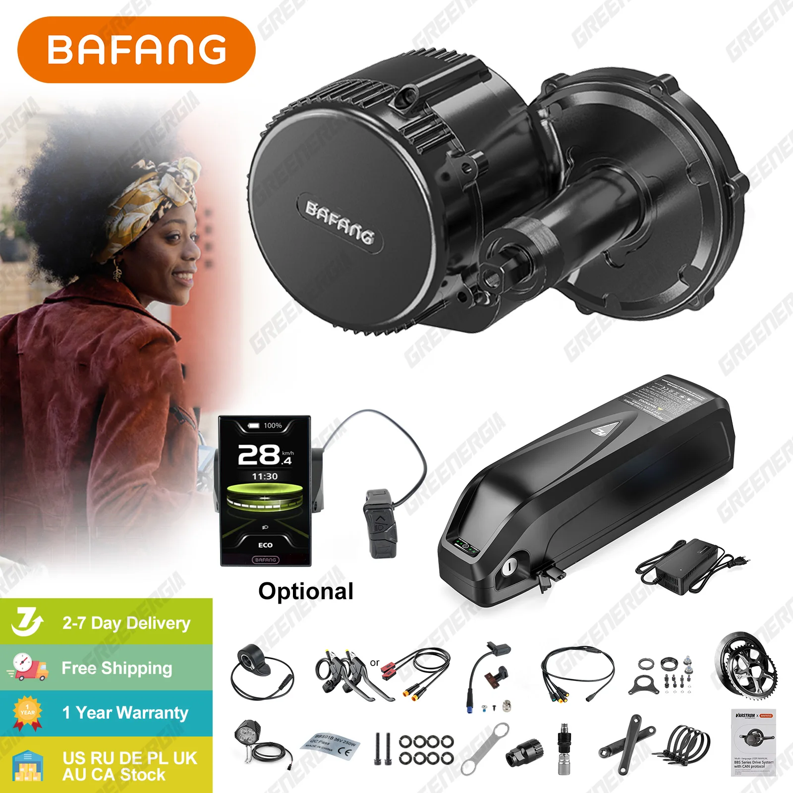 BAFANG 750W CAN Motor Kit BBS02B BBS02 Electric Bike Conversion Kit 48V Bicycle Engine 13Ah 17.5Ah 20Ah Battery Ebike Kits