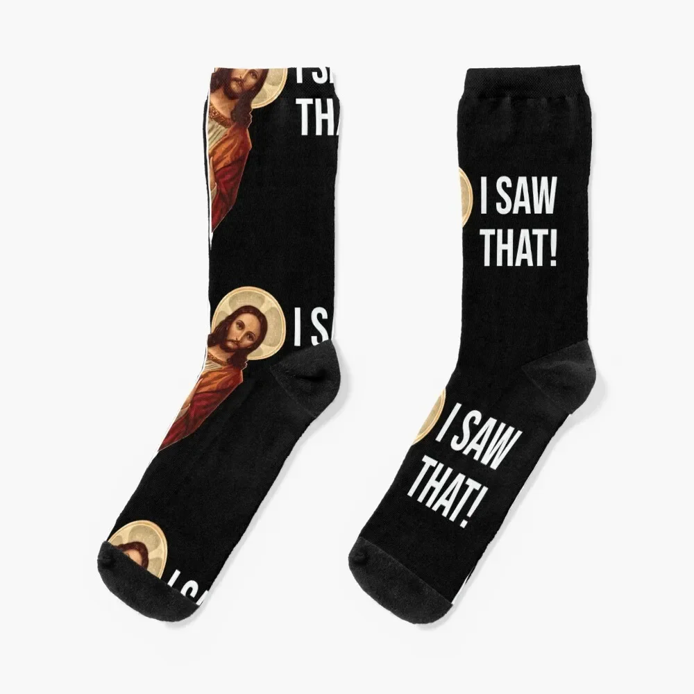 Jesus Meme I Saw That Socks christmass gift luxe Designer Man Socks Women's