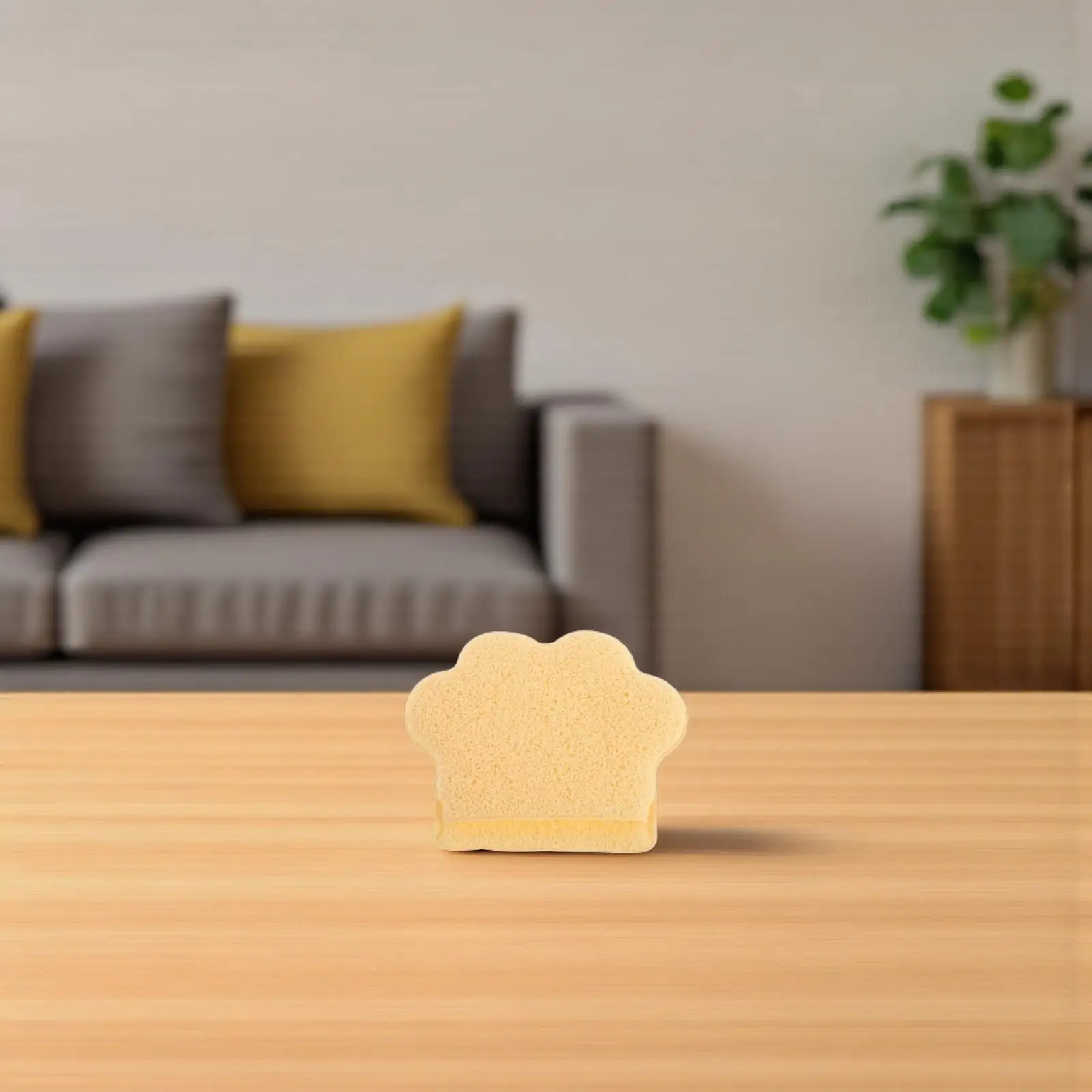 Éponge réutilisable pour patte de chat, pour nettoyage doux du visage, démaquillant, tampons exfoliants doux, adaptés à tous les Types de peau, jaune