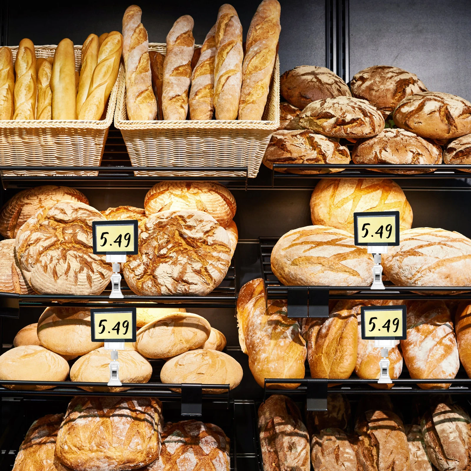 6 Pcs Acrylic Advertising Folder Memo Clip Stand Display Price Tag Stands Safe Long Use Fine Workmanship Portable