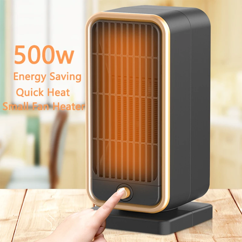 500W Heating Fans for Home Office Portable Desktop Electric Heater Low Consumption Vertical Electric Warmer Winter Mini Heaters