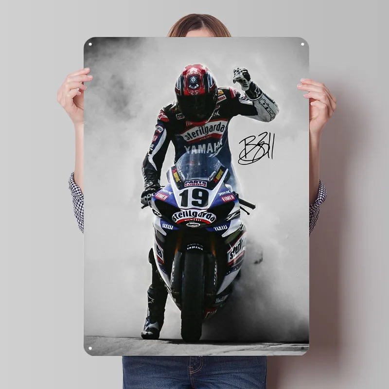 Ben Spies-Póster de Metal para motocicleta Gp, cueva de hombre, carteles de Metal Vintage personalizados para decoración artística de pared de garaje, decoración para habitación y hogar