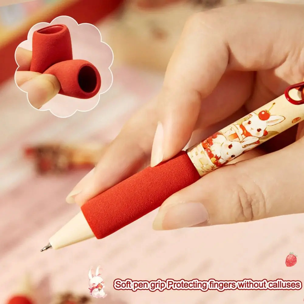 

4Pcs Gift Soft Grip Gel Pen 0.5mm ST Quick-drying Black Pen Press Neutral Pen Student