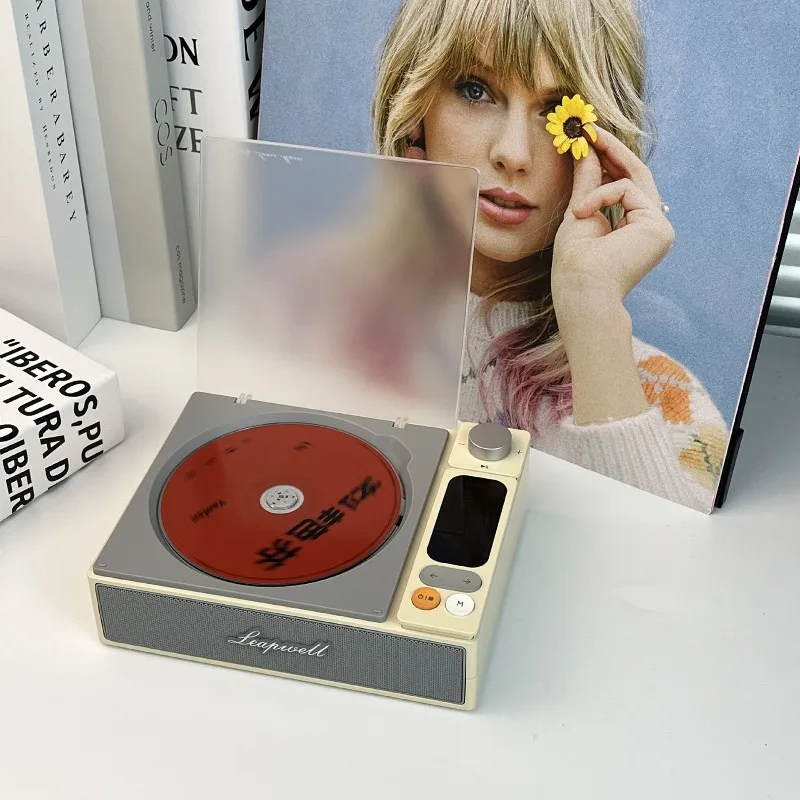 

Household Bluetooth Receiver CD Speaker Player Retro Phonograph Integrated Lithium Battery 4000mAh Player